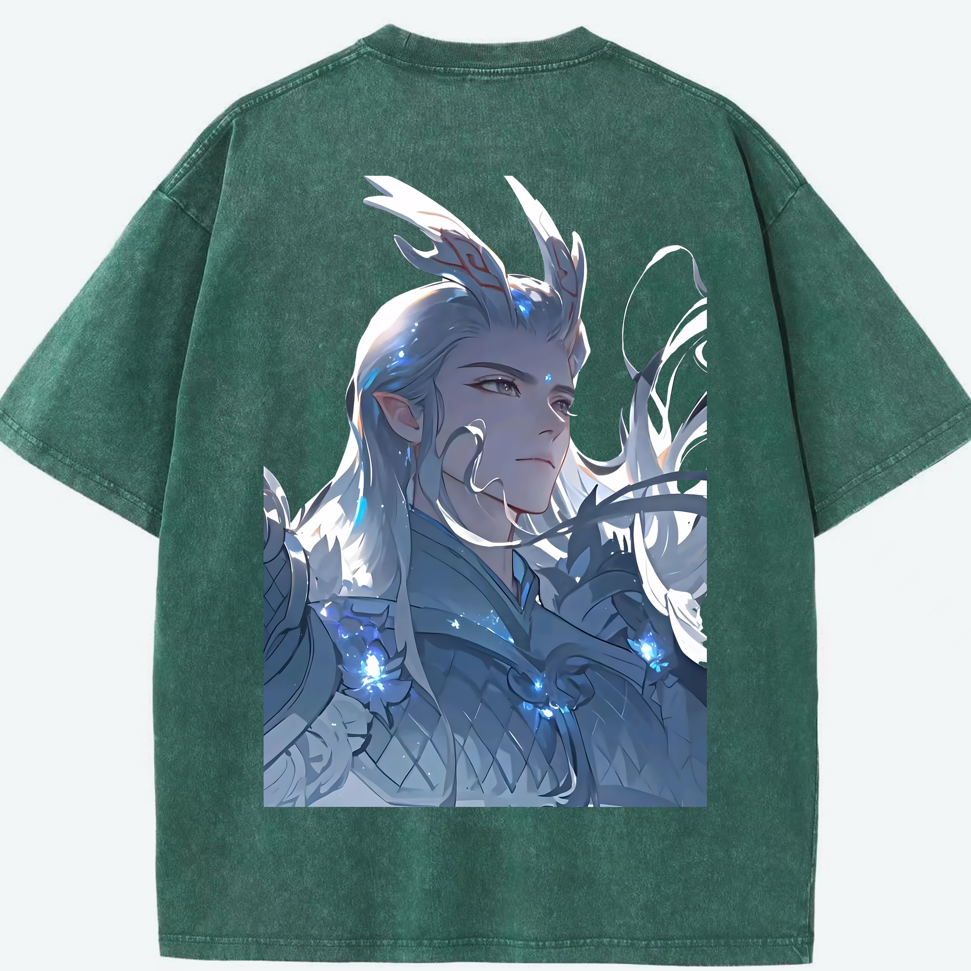 （画像用） Ne Zha 2 ナタ 魔童の大暴れ 綿100% ヴィンテージ風 半袖Tシャツ（背面プリント）